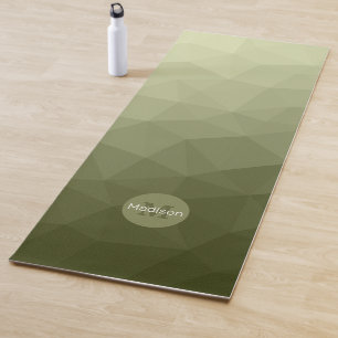 Tapete De Yoga Padrão de malha geométrica verde fresco do exércit