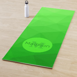 Tapete De Yoga Padrão de malha geométrica verde neon Monograma