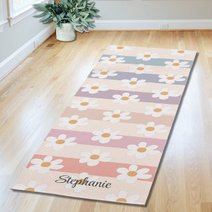Tapete De Yoga Padrão de Margaridas Personalizado