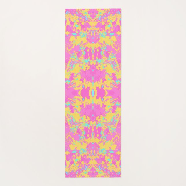 Tapete De Yoga Padrão de Moda Exclusiva Rosa Abstrack (Verso)