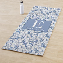 Padrão de Monograma Toile de País Francês Azul