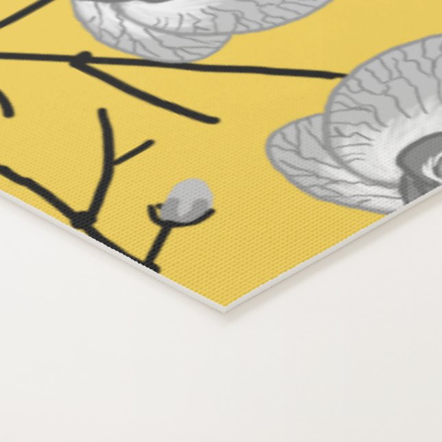 Tapete De Yoga padrão de mostarda orquídea (Detalhe)