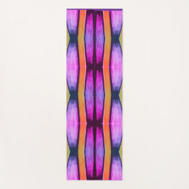 Tapete De Yoga Padrão de onda rosa e laranja