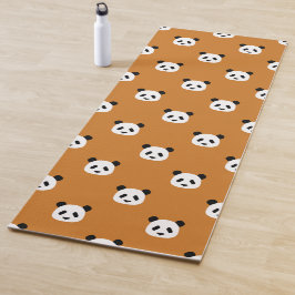 Tapete De Yoga Padrão de Panda Minimalista - Laranja Ochre