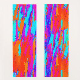 Tapete De Yoga Padrão de pintura abstrata e colorida em arco-íris