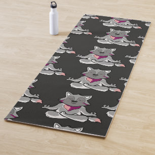 Tapete De Yoga Padrão de poses de ioga   Padrão sem costura de io