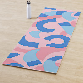 Tapete De Yoga Padrão de rabiscos rosa e azul