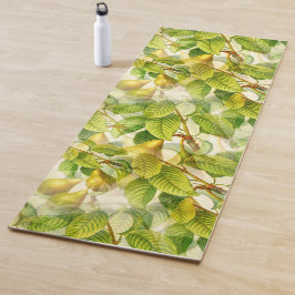 Tapete De Yoga Padrão de Ramais e Peras de Árvore