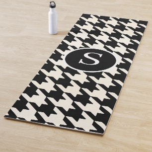 Tapete De Yoga Padrão de som preto e branco