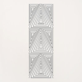 Tapete De Yoga Padrão de Triângulo Concentrado Preto e Branco