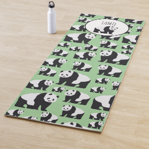 Tapete De Yoga Padrão de Urso de Panda Bonito