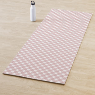 Tapete De Yoga Padrão de Xadrez de Sombreado Rosa Maciço Minimali