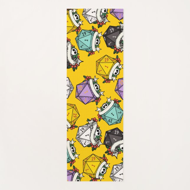 Tapete De Yoga Padrão do Conjunto de Dados D20 (Frente)