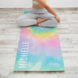Tapete De Yoga Padrão do Rainbow Tie Dye Personalizado<br><div class="desc">Rainbow Tie Dye Pattern Personalizado design.</div>