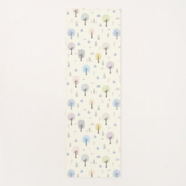 Tapete De Yoga Padrão Escandinavo da Floresta Sem Olhos