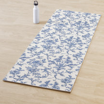 Padrão Floral Azul Toile de Jouy Francês Country