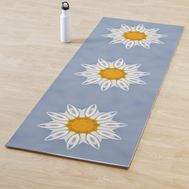 Tapete De Yoga Padrão floral branco (In Situ)