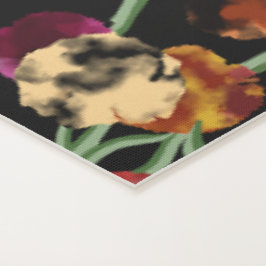 Tapete De Yoga Padrão Floral Brilhante com Folhagem Verde