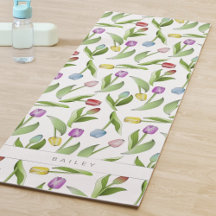 Padrão Floral de Tulipa Colorido Moderno Personali