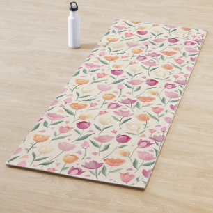 Tapete De Yoga Padrão Floral Delight