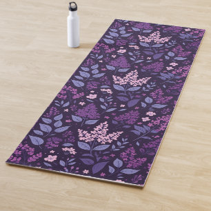 Tapete De Yoga Padrão Floral Lilac Vibrante