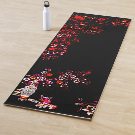Tapete De Yoga Padrão Floral Negro Elegante Yoga Mat