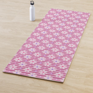 Tapete De Yoga Padrão Floral Rosa bonito