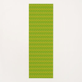 Tapete De Yoga Padrão Floral Verde Chartreuse Elegante