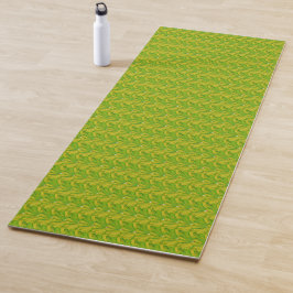 Tapete De Yoga Padrão Floral Verde Chartreuse Elegante