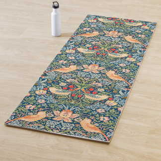 Tapete De Yoga Padrão Floral William Morris Strawberry Thief