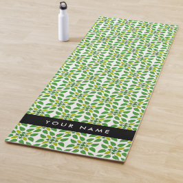 Tapete De Yoga Padrão Folha, Folhas Verdes, Seu Nome