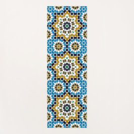 Tapete De Yoga Padrão Geométrico Boho Tradicional Mosaico Marroqu