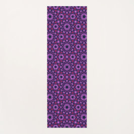Tapete De Yoga Padrão Geométrico com Tri-Hexago Truncado Roxo