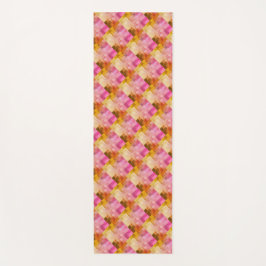 Tapete De Yoga Padrão Geométrico Cor de Água Rosa