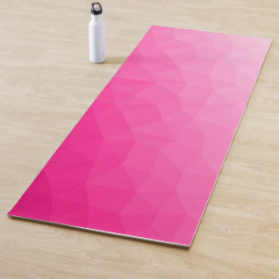 Tapete De Yoga Padrão Geométrico de Gradiente Rosa Quente