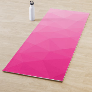 Tapete De Yoga Padrão Geométrico de Gradiente Rosa Quente