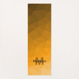 Tapete De Yoga Padrão geométrico do gradiente laranja Monograma