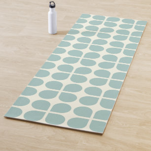 Tapete De Yoga Padrão Geométrico na moda moderno em Cinza Azul Pá