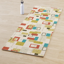 Tapete De Yoga Padrão geométrico sem costura do século Médio