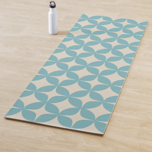 Tapete De Yoga Padrão Geométrico Simples e Bonito Pastel Azul