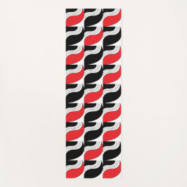 Tapete De Yoga Padrão Geométrico Vermelho Negro