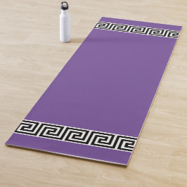 Tapete De Yoga Padrão Grego Elegante no Violeta