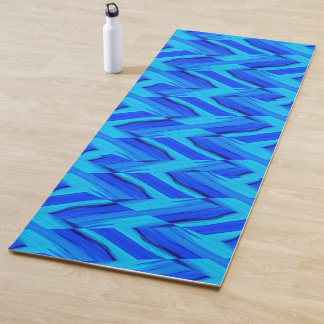 Tapete De Yoga Padrão Intriciado de Mármaco Azul Cobalto