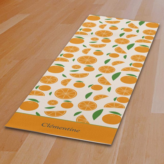 Tapete De Yoga Padrão Laranja (Orange Pattern Yoga Mat)