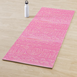 Tapete De Yoga Padrão Mesopotâmico Sumeriano Antigo Rosa