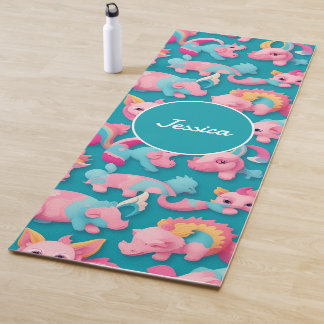Tapete De Yoga Padrão Personalizado Colorido de Chimera Pastel