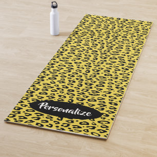 Tapete De Yoga Padrão personalizado de manchas de leopardo com im