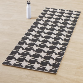 Tapete De Yoga Padrão Preto Branco Xadrez