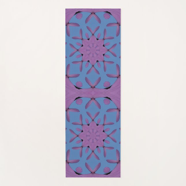 Tapete De Yoga Padrão rosa e azul (Frente)