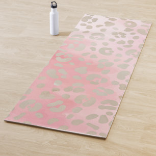 Tapete De Yoga Padrão Rosa-Leopardo
